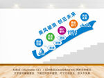 企业楼梯文化墙