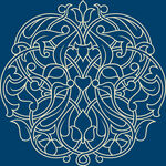 蓝色华美几何花纹图案