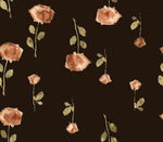 深棕背景玫瑰花卉图案