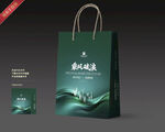 中式翡翠绿手提袋设计