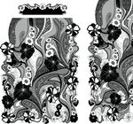 黑白花卉几何图案服饰设计