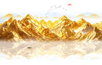 金箔山水画背景墙