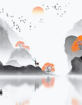 水墨山水间的诗意景致