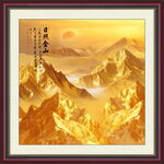 金箔山水画背景墙