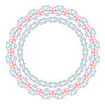 彩色几何图案圆形装饰框