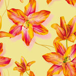 手绘橙粉色花卉无缝图案