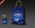 蓝色科技风手提袋设计
