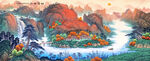 山水国画美景山水画