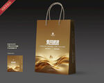 金色手提购物纸袋设计