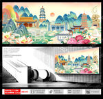 永州地标建筑插画