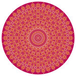 圆形红金古典花纹