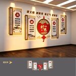 村规民约新中式文化墙展板