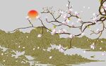 春日繁花伴红日美景