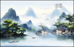 中国风山水画
