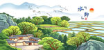 水田山村农家院