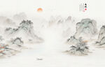 国画山水水墨画