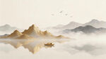 金色山水画