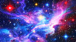 彩色绚丽唯美梦幻星空