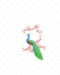 孔雀伴繁花