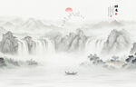水墨禅意山水画