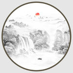 圆形山水画