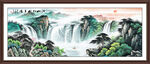 青绿山水国画装饰画
