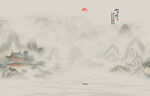 水墨禅意山水画