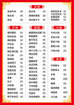 饭店餐馆菜单价格表