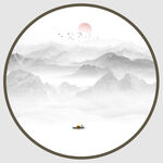 圆形山水画