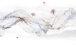 抽象水墨山水画