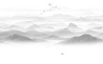 中式屏风山水画