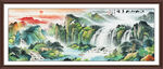 青绿山水国画装饰画