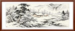 雪景山水画