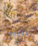 中式古典风山水花纹面料