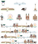 天津城市建筑剪影景点