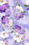 梦幻紫白花卉图案背景