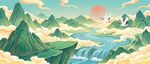 国潮意境山水