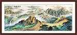 长城山水画 万里长城背景图