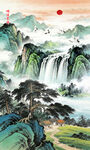 竖幅山水画