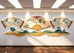 茶叶店茶道茶室馆背景文化墙展板