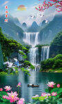 竖幅山水画