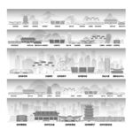 沧州城市建筑剪影景点