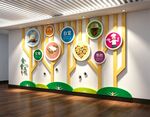 整面竖版食堂文化墙餐厅文化墙