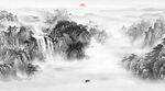 水墨风水画