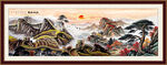 国画长城山水