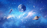 梦幻外太空银河星空宇宙星球背景