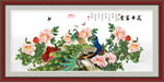 孔雀牡丹装饰画
