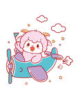 可爱小羊 乘飞机欢乐出行