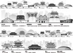 北京中轴城市建筑剪影景点