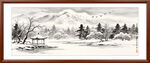 雪景山水画